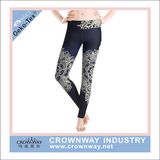 Wholesale Black Sublimation Print Lycra Leggings for Girls