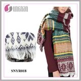 High Quality Warm Jacquard Women Tassel Imitate Cashmere Scarf