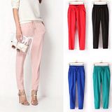 Custom Plain Women Chiffon Harem Trousers (50208)