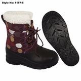 Red MID-Calf EVA Women Winter Snow Boot with Fur