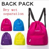 Dry and Wet separation Drawstring Swim Bag, Waterproof Polyester Swim Bag