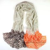 Contrast Color Geometic Printed Warm Wool Shawl (Hz19)