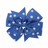 Wholesale Boutique Ribbon White Dots Hair Bows