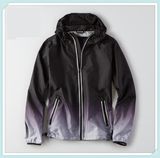 Mens 100% Polyester DIP Dye Unlined Windbreaker Hooded Jacket Water Resistant Reflective Zipper up Jacket