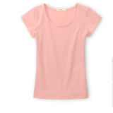 Short Sleeve Promotional Girls T-Shirt, Slim Fit Cotton Girls T-Shirt