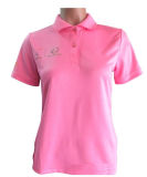 Polo Neck Short Sleeve Women Polyester Dri Fit T Shirt