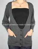 Ladies Knitted Long Sleeve Cardigan Sweater for Casual (12AW-135)