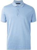 Men's Blue Silk-Cotton Blend Classic Polo Shirt