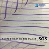 Silvery/Golden Line Yarn-Dyed Organza Stripe