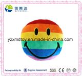 Smile Face Plush Rainbow Stripe Color Stuffed Pillow Cushion