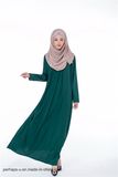 High Quality Muslim Long-Sleeved Chiffon Opaque Shirt Collar Dress