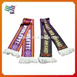 SGS Certificated Custom Knitted Cotton Football Sport Scarf (hu-2210)