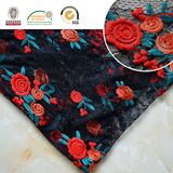 Double Lace Meltpoly Colorful Embroidery in Nylon Lace Fabric