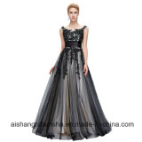 Tulle Lace Long Elegant Sequin Sleeveless Evening Party Gowns