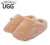 Real Sheepskin Floor Indoor Slipper with Soft Sole Chestnut