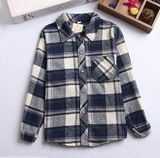 2015 Spring Cotton Kids Plaid Shirt for Boys