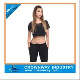 Mesh Yoke Active Sexy Workout Womens Crop Tops