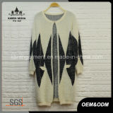 Ladies Diamond Pattern Fuzzy Knitting Cardigan Sweater Overcoat