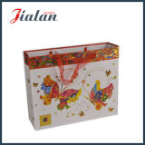 Customize Ribbon Rope & Hot Stamping Butterfly Shopping Gift Paper Bag