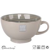 28oz Grey Ceramic Two Color Glazing Soup Mug Manufacture