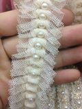 Fashion Beads Metal Chain Lace Trim Apparel Decoration Cotton Fabric