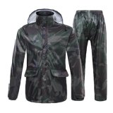Men's Raincoat Camouflage Rain Jacket and Pants
