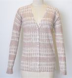 Spring V-Neck Knit Women Cardigan Knitwear with Button