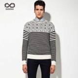 Factory Jacquard Wool Acrylic Long Sleeve Pullover Man Sweater