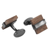 VAGULA Silver Plated Rosewood Square Cuff Links