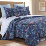 Cotton Rotary Print Quilt in Navy (DO6100)