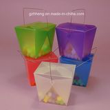 High quality plastic gift box with handle (PVC handle box)