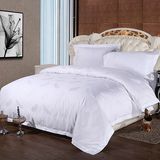 60s Egyptian Cotton Satin Jacquard White Hotel Bedding Set