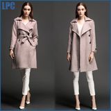 Chamois Leather with Waist Belt Fashion Outer Wear by China Factory