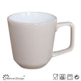 12oz Stoneware Mug Inside White Outside Grey with Square Handle