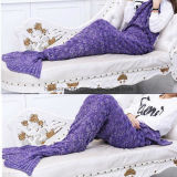 New Popular 100% Acrylic Handmade Knitted Mermaid Tail Blanket for Adult