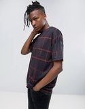 Men's Oversized Grid Check Print T-Shirt