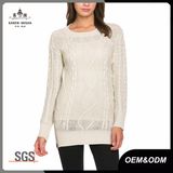 Women Cable Knitwear Jumper with Side Zipper