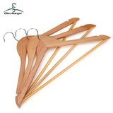 A Grade Wholesale Top Wooden Clothes Hanger for Man Garment Furniture Hanger with Bar (GLWH003)