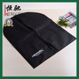 Simple Style Zippered Black Printed Non Woven Garment Bag