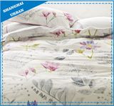 Lotus Watercolor Printed Polyester Duvet Cover Set