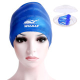 Professional Blue Ear Protection Swim Cap with Silicone Material (CAP-1104)