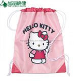 Lovely Cute Pink White Drawstring Bags String Back Pack