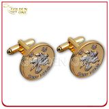 Personalized Design Metal Embossed Gold Plated Cuff Link