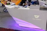 Customized RGB 7 Colors White LED Reception Desk Modern Reception Counter Design