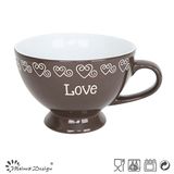 High Footed Silk Screen Ramantic Word Soup Mug