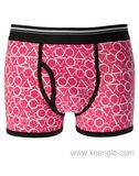 Allover Printed New Style Men's Boxer Short Underwear with Opening