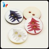 High Quality Christmas Tree Logo Nature Material 2-Hole Shirt Button