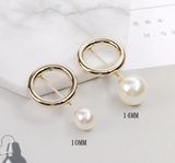 Fashion Jewelry Metal Beaded Pearl Brooch Clothes Decoration Shawl Pins