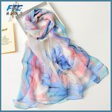 Woman Scarf Georgette Real Silk Wrap Sunscreen Ladies Silk Scarves