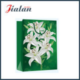 Customize 4c Printed Flower Lily Shopping Hand Gift Paper Bag